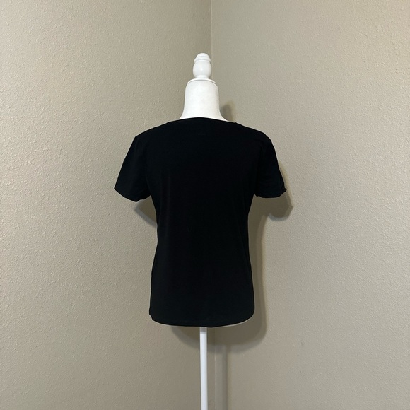 Tommy Hilfiger Women's Embroidered Heart-Logo T-Shirt Black Size Small - Picture 2 of 6